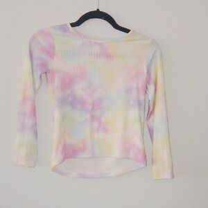 Pastel Tie-Dye Ribbed Blouse